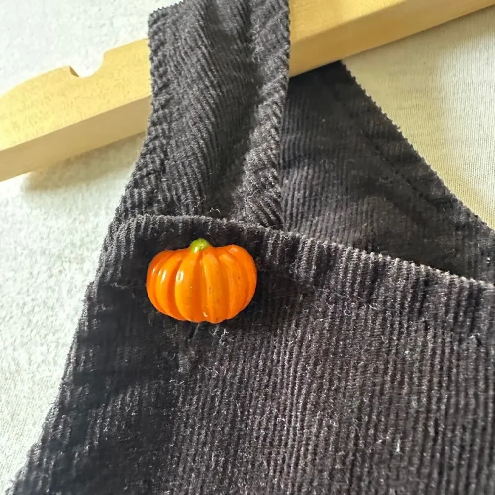 Vintage Gymboree Toddler Girls Pumpkin Corduroy Pinafore Jumper Dress 4T Fall